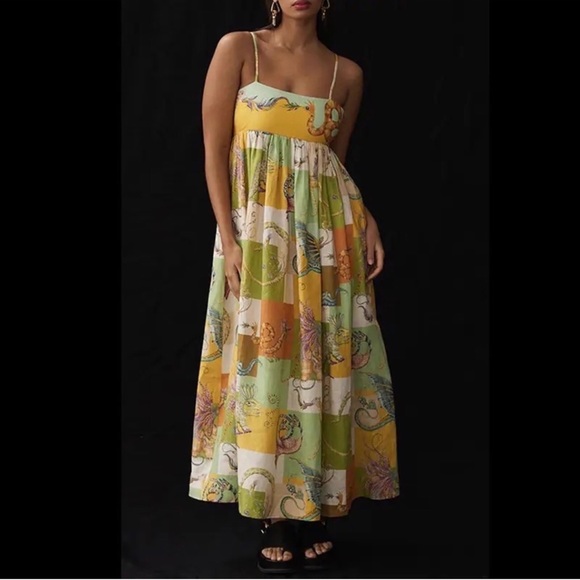 The Khaleesi MIDI Patchwork Sundress In Multi Print - Picture 4 of 15